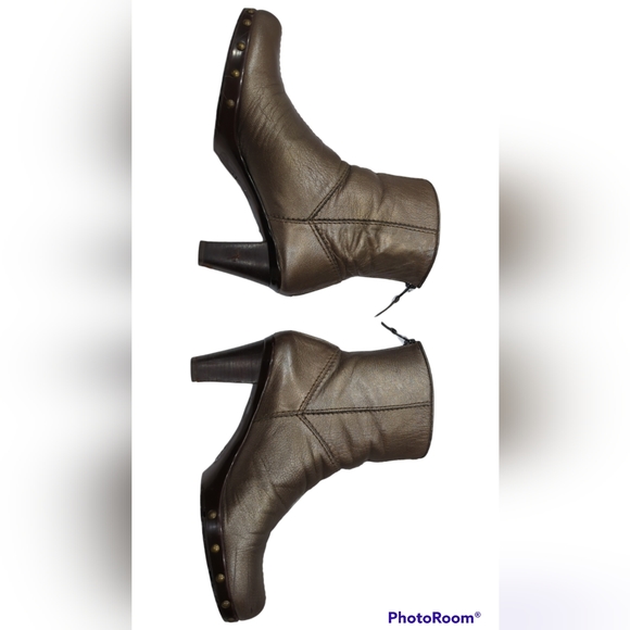 Stuart Weitzman • Studded Metallic Ankle Boots - Picture 3 of 12